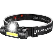 Verkgroup naglavna polnilna LED svetilka, COB + XPE, 4-v-1