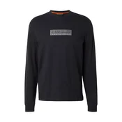 Napapijri Majica z dolgimi rokavi S-Box Logo NP0A8BC5 Črna Regular Fit