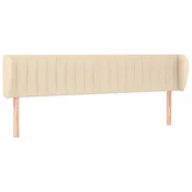 Vidaxl Vzglavje z ušesi krem 183x23x78/88 cm blago