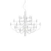 FLOS 2097/30 LED lestenec, prozoren, bel - Dnevna soba/jedilnica - Dizajn - prozorno, belo - Kovina
