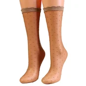 Sokisahtel Nogavice SCARLETT sheer socks with dots bež