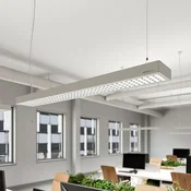 Arcchio Susi LED pisarniška viseča svetilka, srebrna, 120 cm, 4000K, DALI - Študija/pisarna - Sodobni - srebrna (RAL 9006) - Aluminij