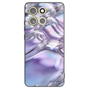 Silikonski črni ovitek za Motorola Moto G86 5G - Iridescent bubbles