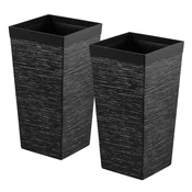 VEVOR Set cvetličnih loncev, stožčasti visoki lonci, komplet 2 kosa, 300x300x580 mm, črna