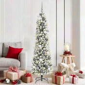 vidaXL vidaXL Umestno božično drevo Bela 180 cm PVC, kovina in plastika, (5000075148)