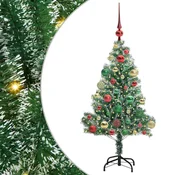 Vidaxl Umjetno božično drevo s snežno obloženimi vejicami in LED lučko