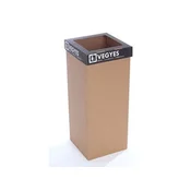 Szelektív hulladékgyűjtő, újrahasznosított, angol felirat, 60 l, RECOBIN Slim, fekete