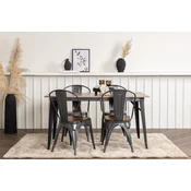 Venture Design Jedilna miza in stol komplet Tempe miza 75x140x80 cm stol 51x85x36 cm oreh