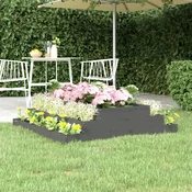 Vidaxl vidaXL Rožno korito, sivo, 110x110x27 cm, masivni borov les