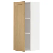 METOD Zidni ormaric i police, bela/Forsbacka hrastovina, 40x100 cm