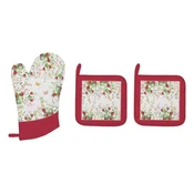 Set of oven mitt and 2 pot holders, Jardin des Fraises - Easy Life