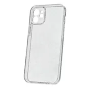 Silikonski ovitek z bleščicami za Samsung Galaxy S25 FE - prozoren s srebrnimi bleščicami