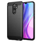 Ovitek iz karbona za Xiaomi Redmi 9 črne barve