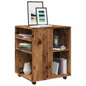 Ormaric s kotacima boja staro drvo 60x53x72cm konstruirano drvo