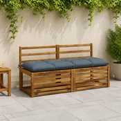 vidaXL Blazina za klop VIANEN 100% poliester Modra 140 x 50 x 12 cm