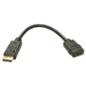 Lindy 41005 prilagodnik za video kabel 0,15 m DisplayPort HDMI Crno