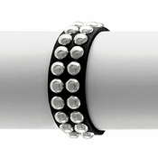 Zapestnica BLACK SNAKE ROUND RIVETS 2 ROWS - LSF1 89
