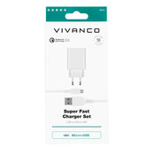 VIVANCO QC3.0 MICRO-USB PUTNO., bijeli + 62218 QC3.0 MICRO-USB PUTNO. 1,2M MI.-