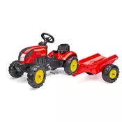 Falk 2058L Country Farmer pedalni traktor sa sporednim kolosijekom - crveni