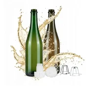 shumee Steklenica za šampanjec, jabolčnik, vino 750 ml, plastični zamašek, 3 barve