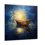 Canvas Slika na platnu Brod na pucini, 140x140 cm, Sa ramom, Bela
