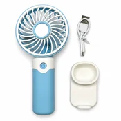 Rucni USB ventilator, 1,5W, 3 brzine, Plavo-beli