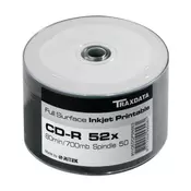 Traxdata opticki medij cd-r spindle 50 white full printable