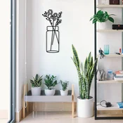 Wallity Zidna dekoracija Flower 1, 27x60 cm, 1.2mm, Crna