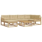 Set vanjskih sofa 7 pcs Bijela i bež