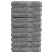 Vidaxl Premium brisače SOLUND 10 kosa siva 100x200 cm 600 g/m2