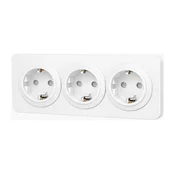 Aigostar - Kucna uticnica sa ramom 3Z SCHUKO 250V/16A bela