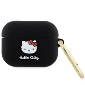Hello Kitty silikonski 3D ovitek glave za AirPods Pro - črna