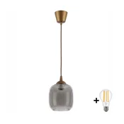 Brilagi - LED luster na sajli R GLASS 1xE27/60W/230V precnik 14 cm braon/dimljeno siva