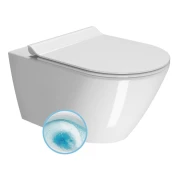 KUBE X stenska WC školjka, GeniusFlush, 36x55cm, bela ExtraGlaze - Bela - 36x34,5x55 cm - GSI - KUBE X - 24 - Keramika - Lepilo - Drugo - Classic - 360 - 345 - 550 - 14