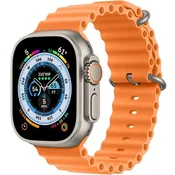 GS Silikonski pašček za Apple Watch 1/2/3/4/5/6/7/8/9/10/11/SE Ultra 1/2/3 42/44/45/46/49 mm, oranžen