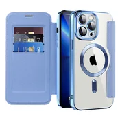 Torbica SmartMag Book s MagSafe tehnologijom i RFID novcanikom za iPhone 13 Pro - light blue
