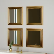 Hanah Home Set 4 ogledala Loza, Zlatno