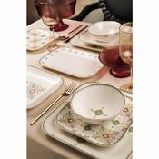 26-delni jedilni komplet, bela/zelena, porcelan