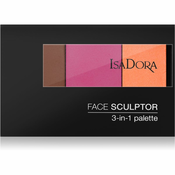 IsaDora Face Sculptor 3-in-1 Palette posvjetljujuca bronz paleta nijansa 65 Bronze Plum 12 g