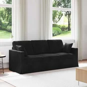 Vidaxl Kavč Črna 198 x 78 x 80 cm Žamet