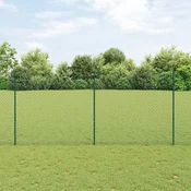vidaXL vidaXL Ograja iz verige z 10 U stebri zelena 1.4x10 m jeklo, (22085252)