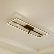 Lucande LED stropna svetilka Yvor, 99,5 cm, črna, vrtljiva - Dnevna soba/jedilnica - Sodobni - črna, bela - Kovina