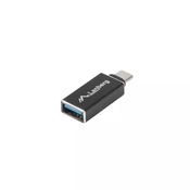 Lanberg USB-C (M) na USB-A (F) adapter, crni, OTG AD-UC-UA-02