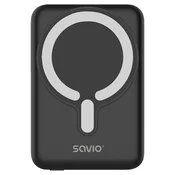 SAVIO Savio Power bank BA-12, 10000 mAh, magnetni, črna