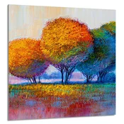 shumee STEKLENA PLOŠČA ZA KUHINJO 60x65 Drevesa