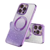 Maska Mag Case Electroplated za iPhone 15 Pro Max ljubicasta