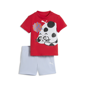PUMA Sporty Cats Tee and Shorts Set Toddlers, Age, Red, 9-12M