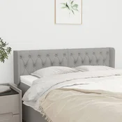 Vidaxl vidaXL Vzglavje s krilci svetlo sivo 147x16x78/88 cm blago