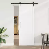 vidaXL Drsna vrata Bela 83 x 232 cm Trdna borovina