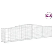 Vidaxl Obokane gabion košare 15 kosov 400x50x80/100 cm cinkano železo